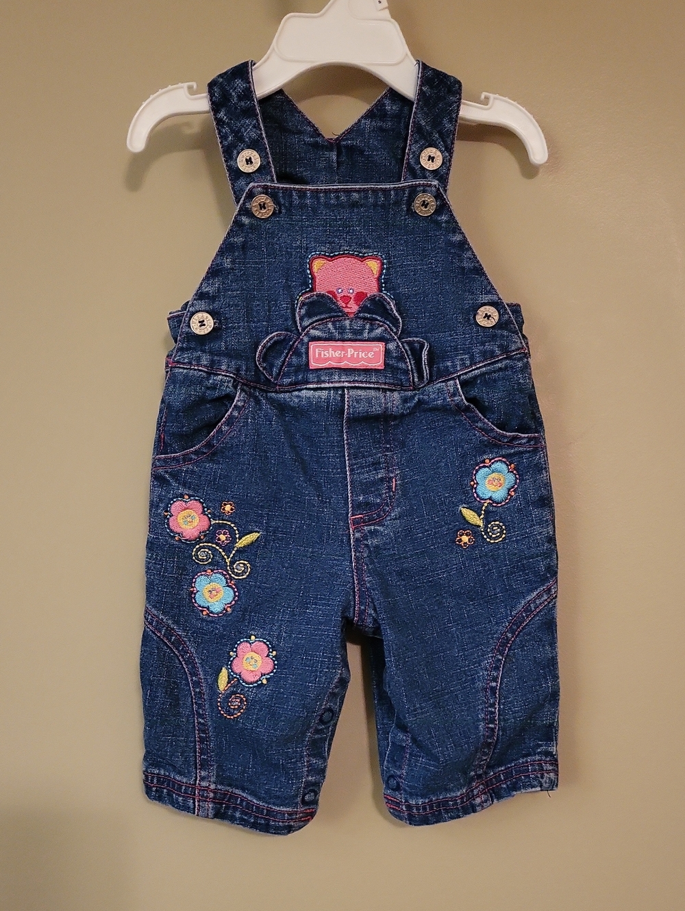 Super Cute Fisher Price demin embrodiered overalls